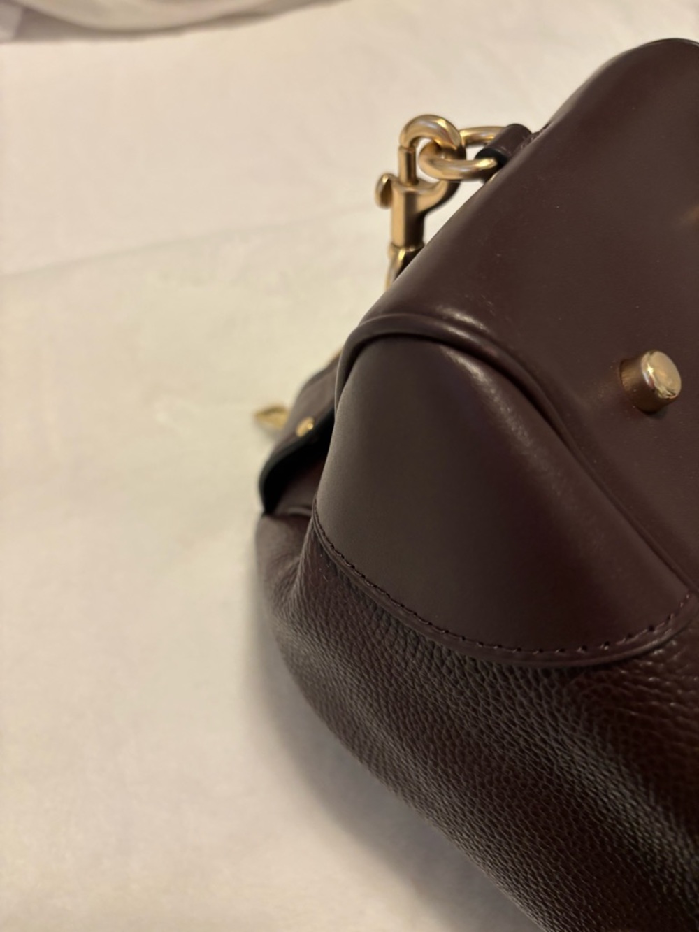 Coach Pebbled Leather Satchel in Deep Burgundy - Picture 12 of 14
